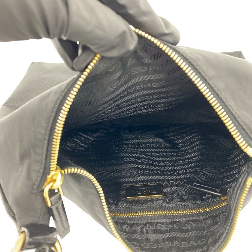 PRADA Black Leather Shoulder Bag - Picture 9 of 10